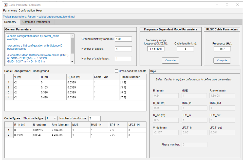 Cable Parameter Calculator app