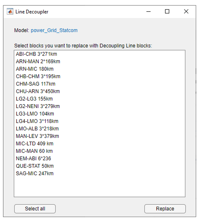 Specify Decoupling Lines app