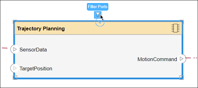 Filter Ports option for a component in a view