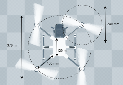 Quadrotor overhead view.