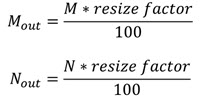 Transformed output image dimensions