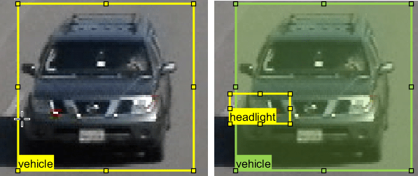 Headlight labeled with a rectangle bounding box.