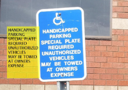 Handicap parking sign