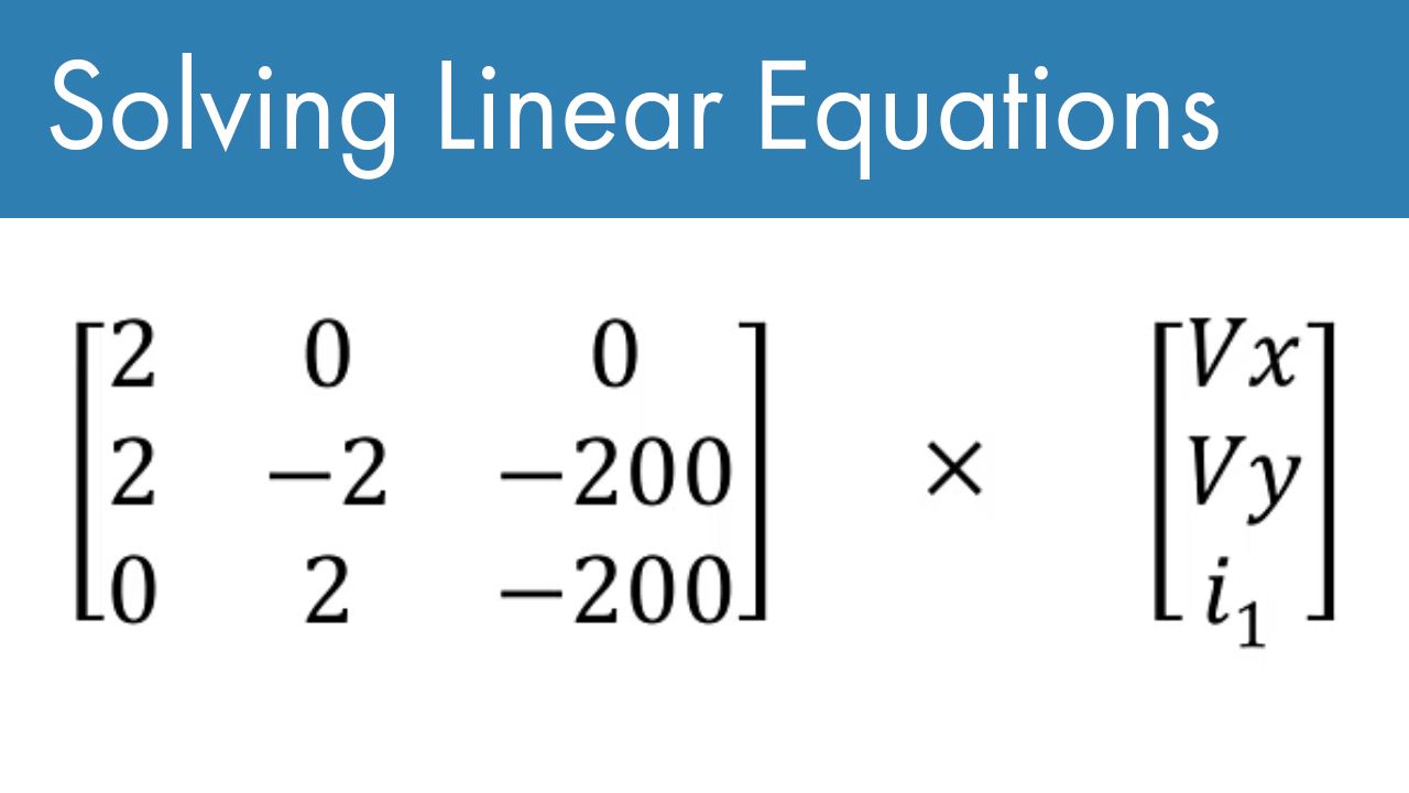 Learn how to solve a system of linear equations in MATLAB.